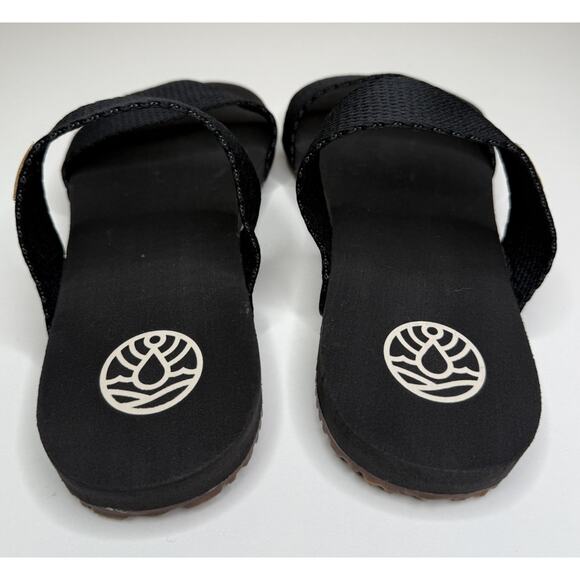Freewaters Supreem La Jolla Sandals Womens 11 Black Nylon Slip On Beach Slides - Picture 4 of 6